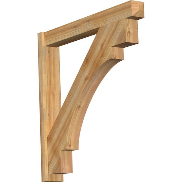 Ekena Millwork 6 in. x 42 in. x 42 in. Merced Craftsman Rough Sawn Western Red Cedar Outlooker