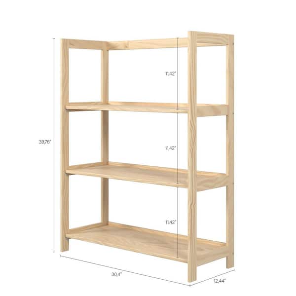 Jela-USA Jela Solid Wood 3-Shelf Unassembled Pantry Shelving