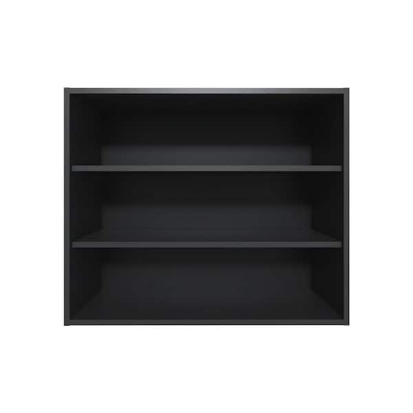 Classic 12 in. W x 36 in. D x 30 in. H Bathroom Storage Wall Cabinet in Black with Open Storage