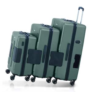 V3 Green Connectible 3-Piece Hard Shell Luggage Set with Spinners