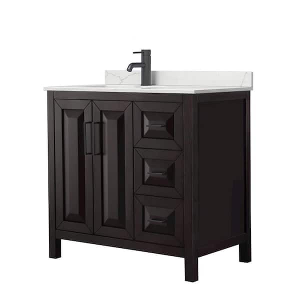 Wyndham Collection Daria 36 in. W. x 22 in. D x 35.75 in. H Single Bath Vanity in Dark Espresso with Giotto Quartz Top