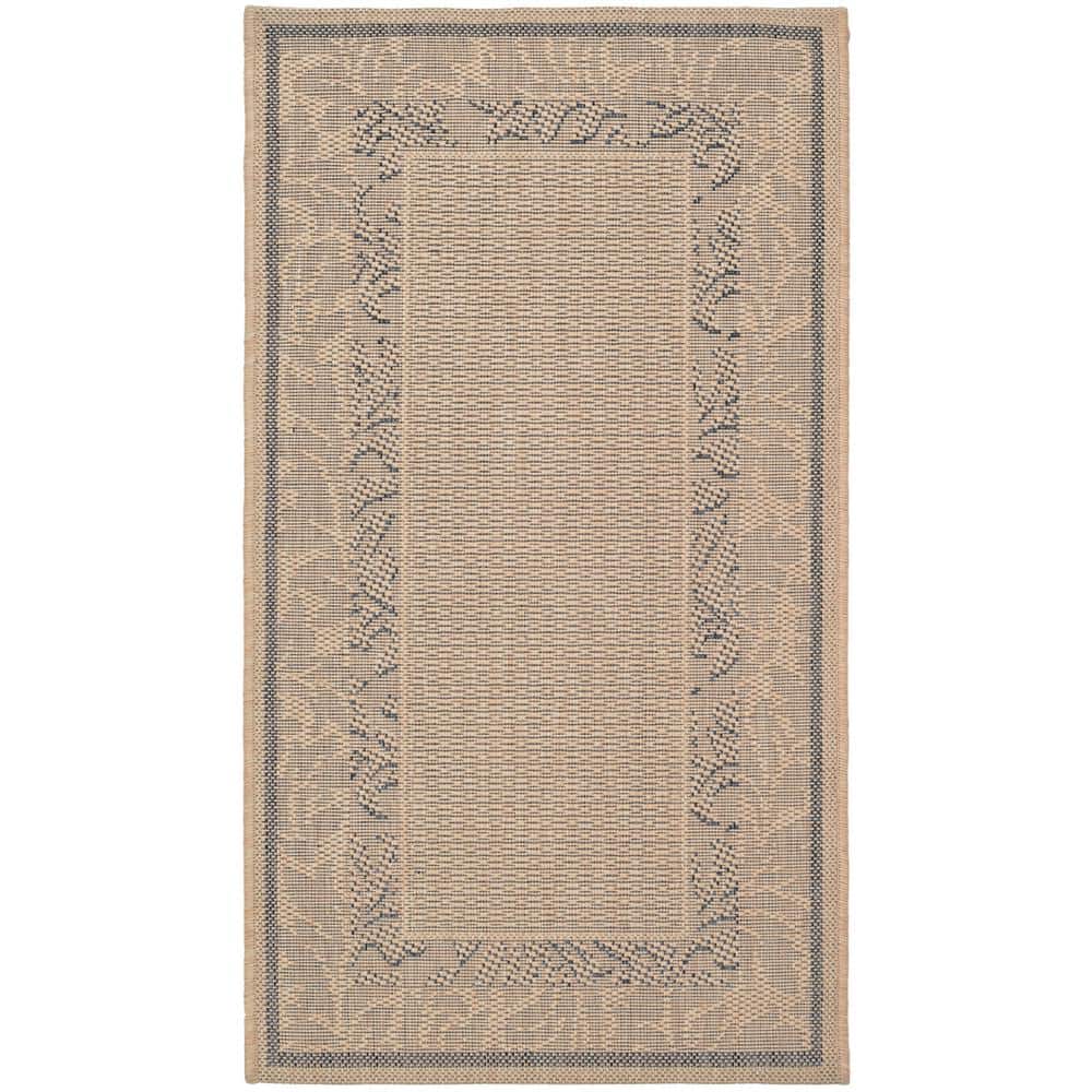 SAFAVIEH Courtyard Natural/Brown Doormat 3 ft. x 5 ft. Border Indoor ...