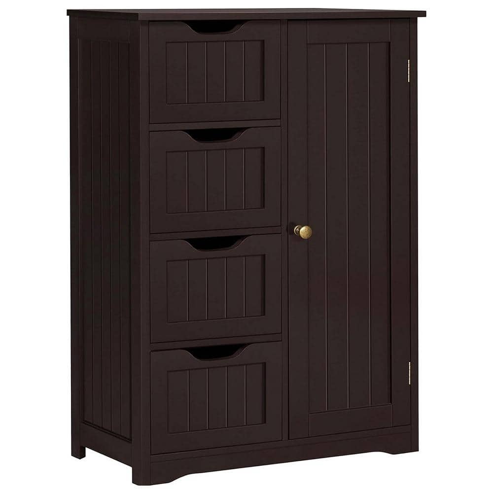 22 in. W x 12 in. D x 32.5 in. H Bathroom Brown Linen Cabinet