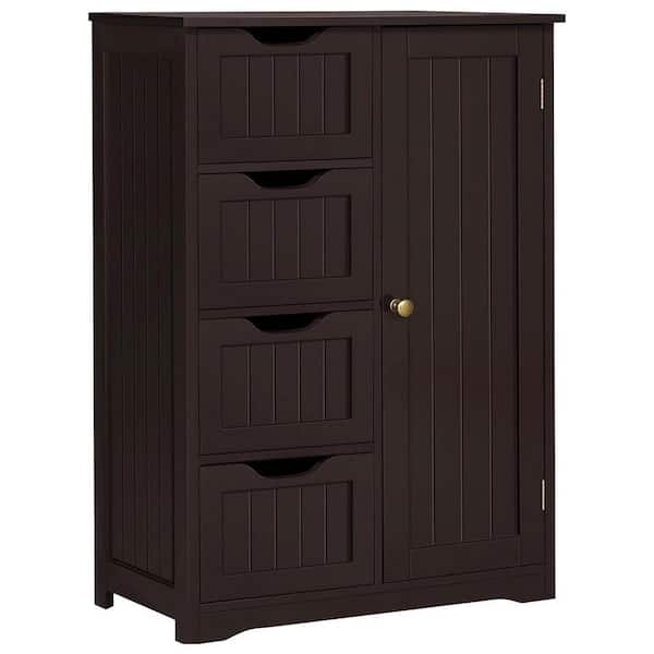 Unbranded 22 in. W x 12 in. D x 32.5 in. H Bathroom Brown Linen Cabinet