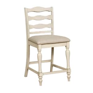 Theresa Rustic Style Counter Antique White Height Chair (2-Pack)