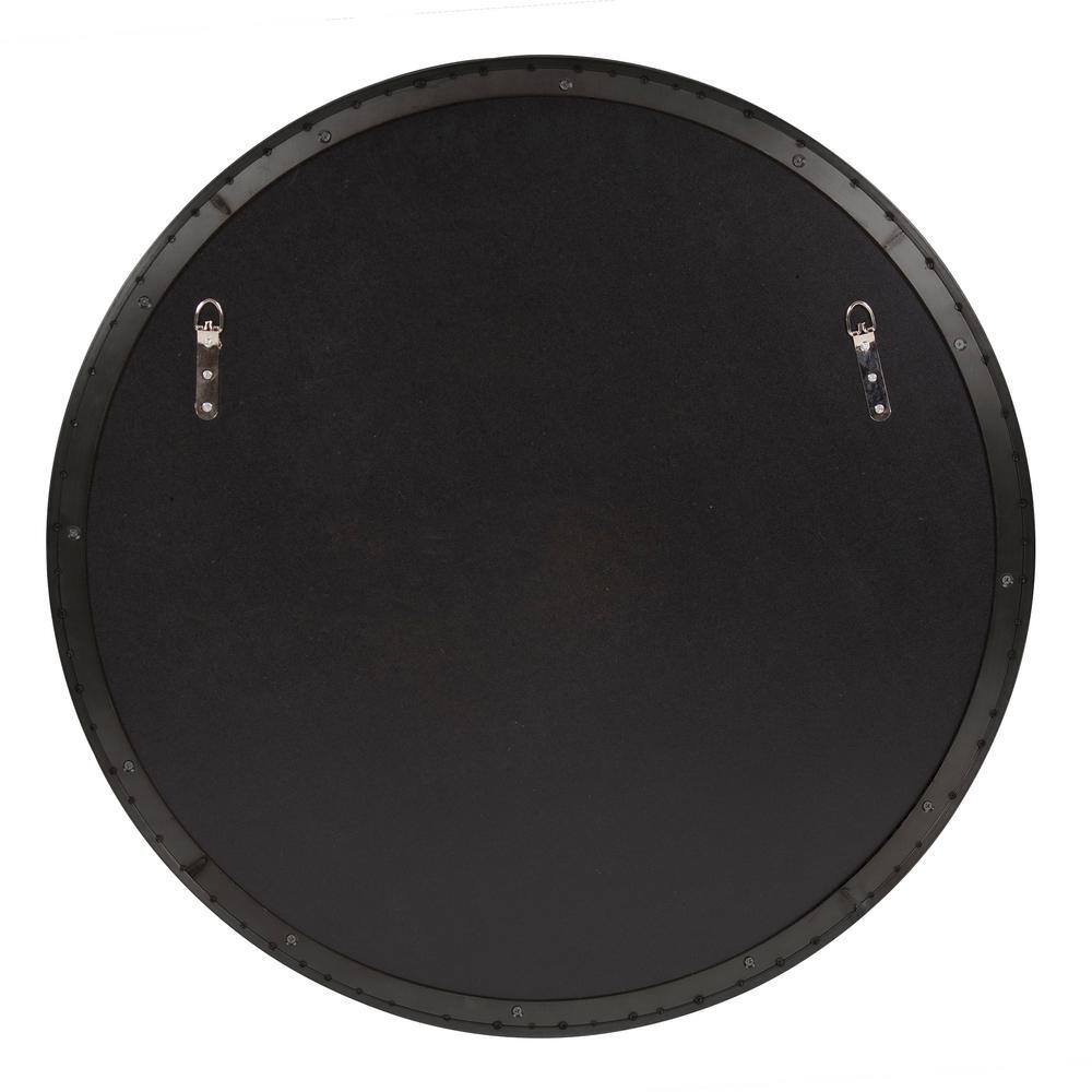 Copenhagen Round Brushed Black Stainless Steel Vanity Mirror 30"