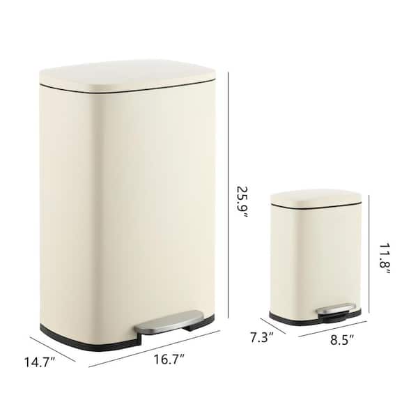 happimess Connor Rectangular 13-Gal. Trash Can with Soft-Close Lid