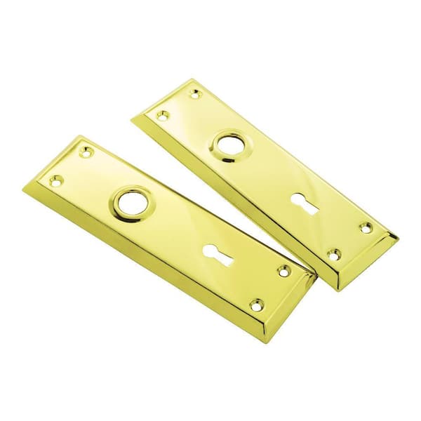 First Watch Security Polished Brass Mortise Trim Plates (2-Pack)