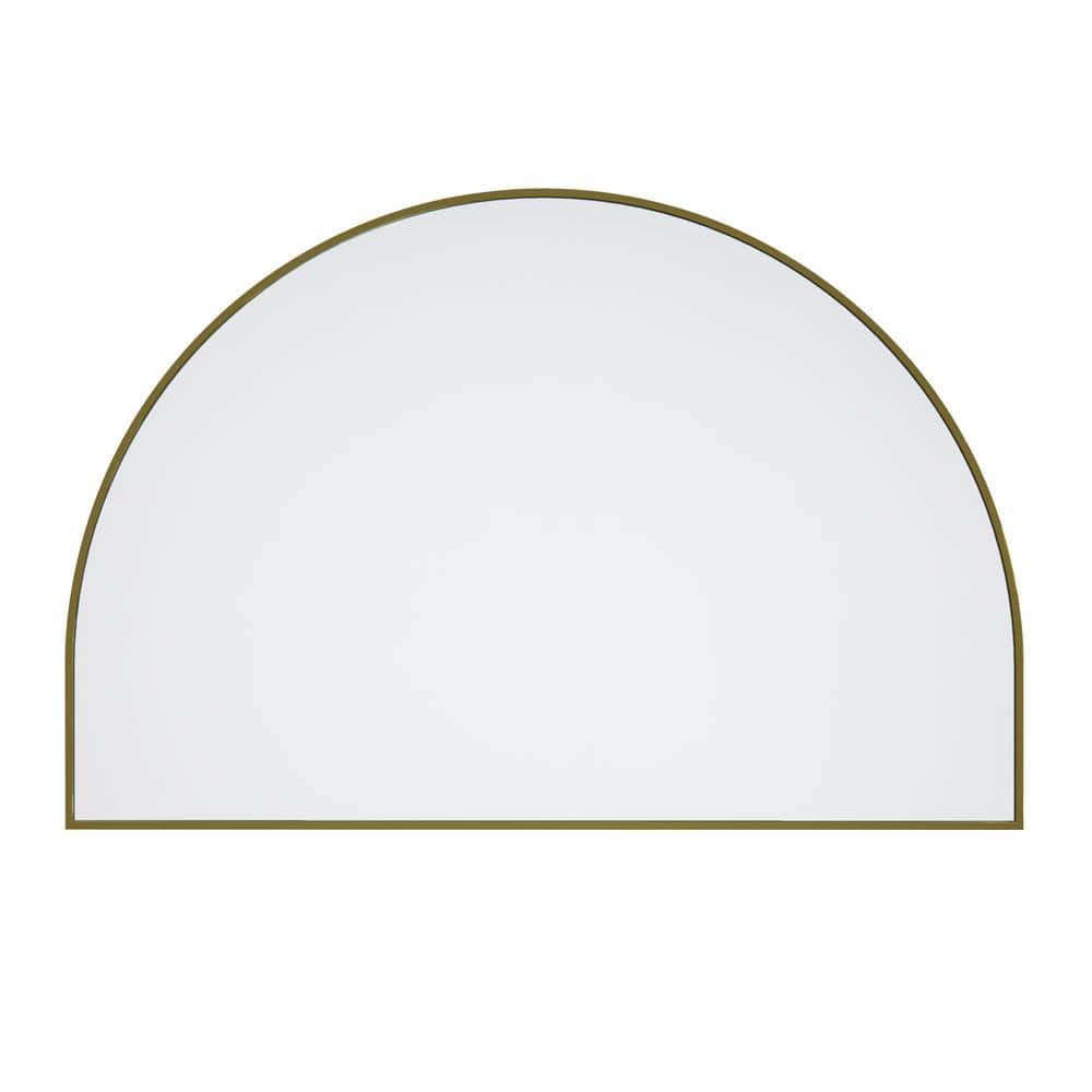 Kira 60'' x 40'' Full-Length Arched Bronze Wood Mirror