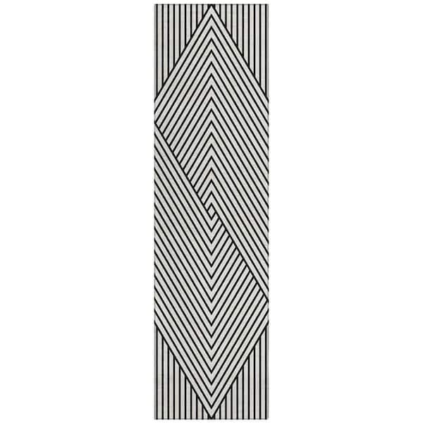 Chantille Machine Washable Indoor/Outdoor Abstract ACN937 White 2 ft. 3 in. x 7 ft. 6 in. Area Rug