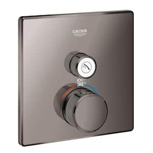 Grohtherm Smart Control Single Function Square Thermostatic Trim with Control Module in Hard Graphite