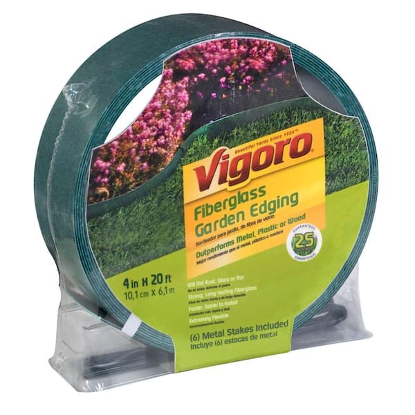 Vigoro 4 in. x 20 ft. Fiberglass Green Garden Edging 8902V - The Home Depot