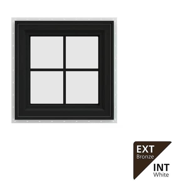JELD-WEN 24 in. x 24 in. V-4500 Series Bronze FiniShield Vinyl