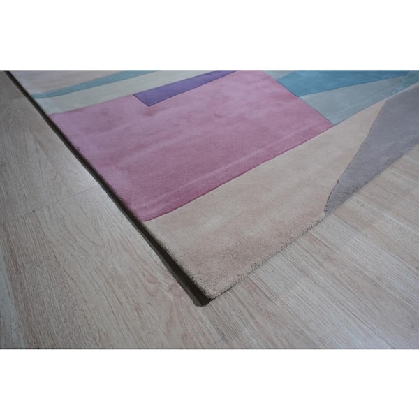 Multicolored 6 ft. x 9 ft. Hand-Tufted Wool Contemporary Modern Rug Area Rug