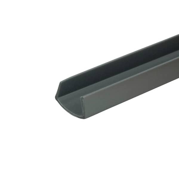 Outwater 1/4 in. D x 1/2 in. W x 72 in. L Silver Rigid PVC Plastic U-Channel Moulding Fits 1/2 in. Board, (18-Pack)