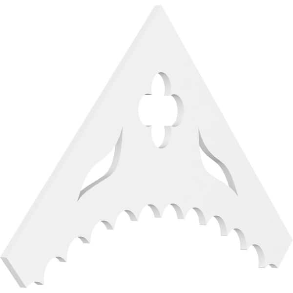 Ekena Millwork 1 in. x 48 in. x 28 in. (14/12) Pitch Wellington Gable Pediment Architectural Grade PVC Moulding