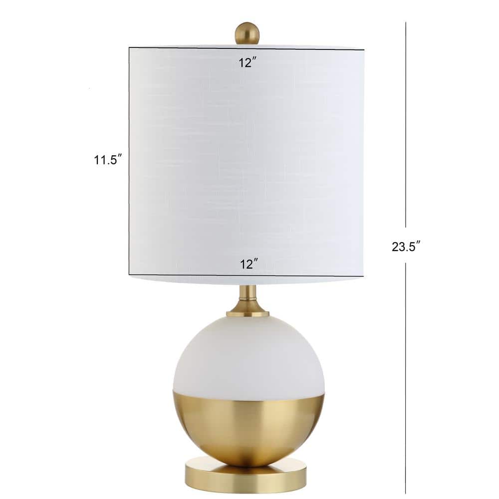 Elegant Alexa-Enabled White Linen LED Table Lamp, 23.5" Brass Base