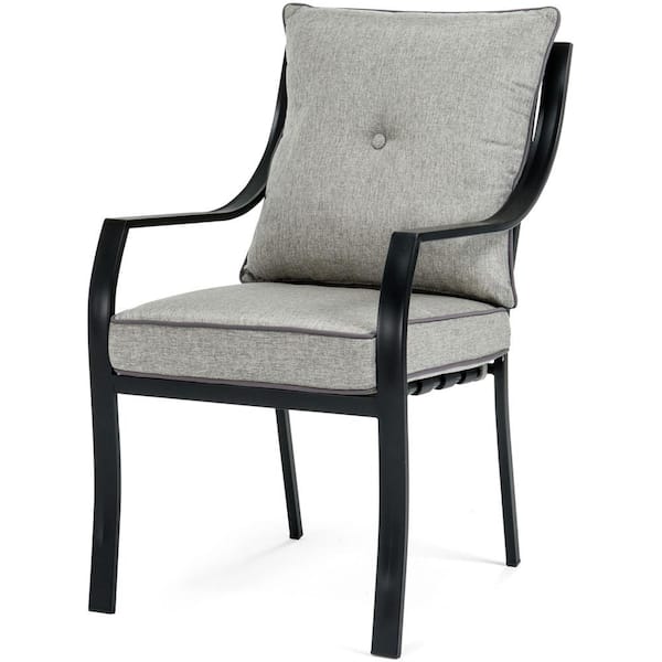 Hanover Lavallette Black Steel 5 Piece Outdoor Dining Set with