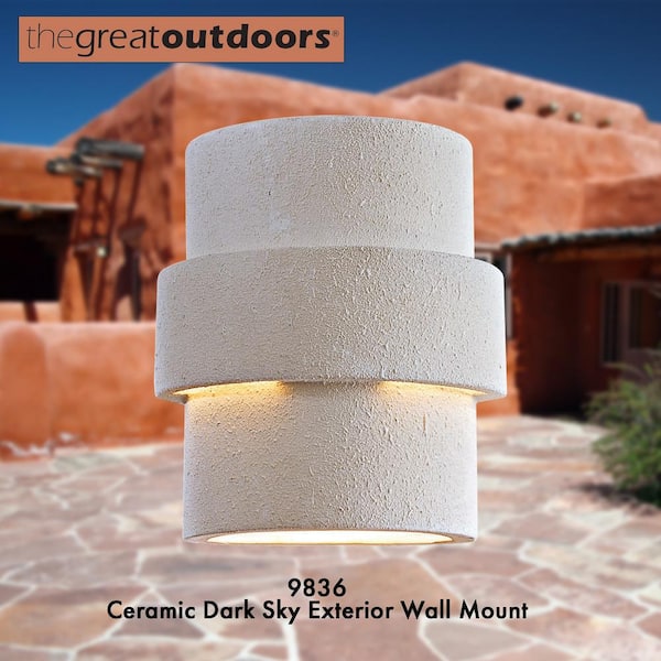 Ceramic 1-Light White Outdoor Pocket Wall Lantern Sconce