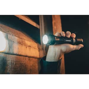 1200-Lumens Dual Power LED Rechargeable Focusing Flashlight with Rechargeable Battery and USB-C Cable Included (2-Pack)