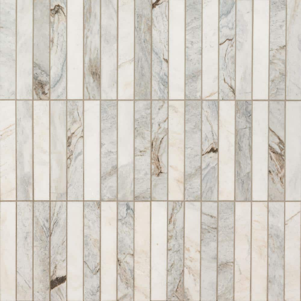 Msi Arabescato Venato Stacked White 1173 In X 1173 In Honed Mosaic