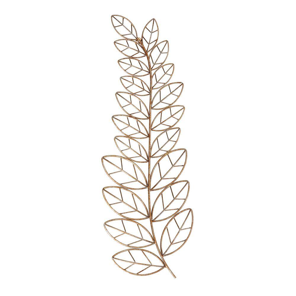 HABITAT DECOR Eber Leaves Iron Wall Art WA404BW The Home Depot