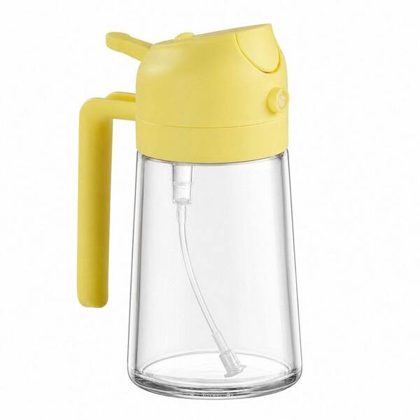 16 oz. Pomelo Glass 2 in 1 Oil Dispenser, Food Grade Premium Spray Bottle with Portion Control for Salad, Frying, BBQ