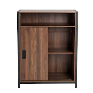 31.82 in. H Wooden/Metal Floor Cabinet with Double Sliding Doors