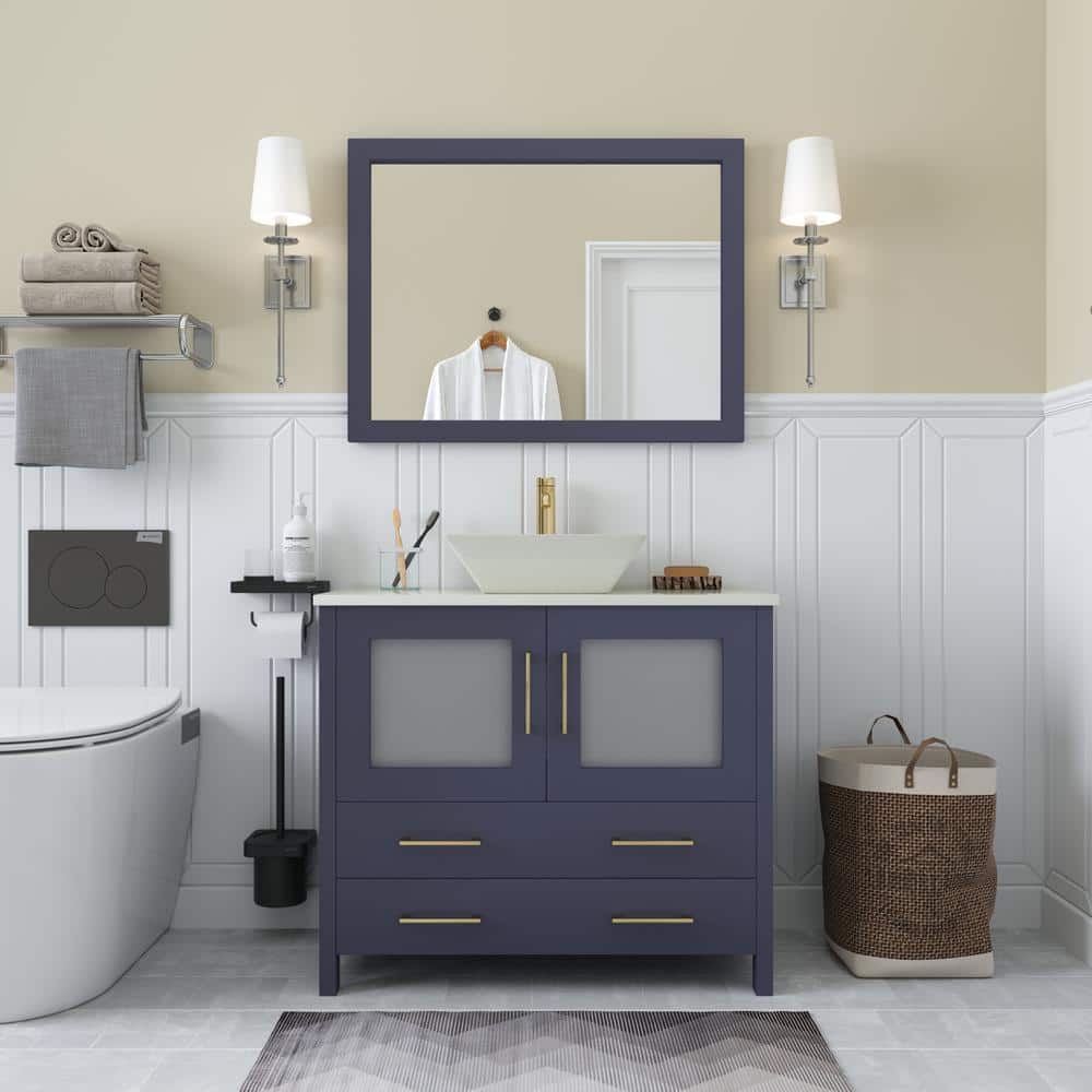 Vanity Art Ravenna 36 in. W Single Basin Bathroom Vanity in Blue