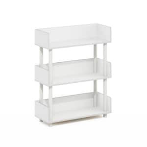 Turn-N-Tube 29.61 in. Tall White/White Wood 3-Shelf Freestanding Multipurposes Bookcase