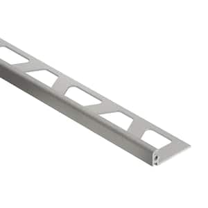 Jolly Stone Grey Textured Color-Coated Aluminum 0.313 in. x 98.5 in. Metal L-Angle Tile Edge Trim