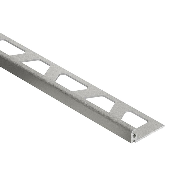 Schluter Jolly Stone Grey Textured Color-Coated Aluminum 0.313 in. x 98.5 in. Metal L-Angle Tile Edge Trim