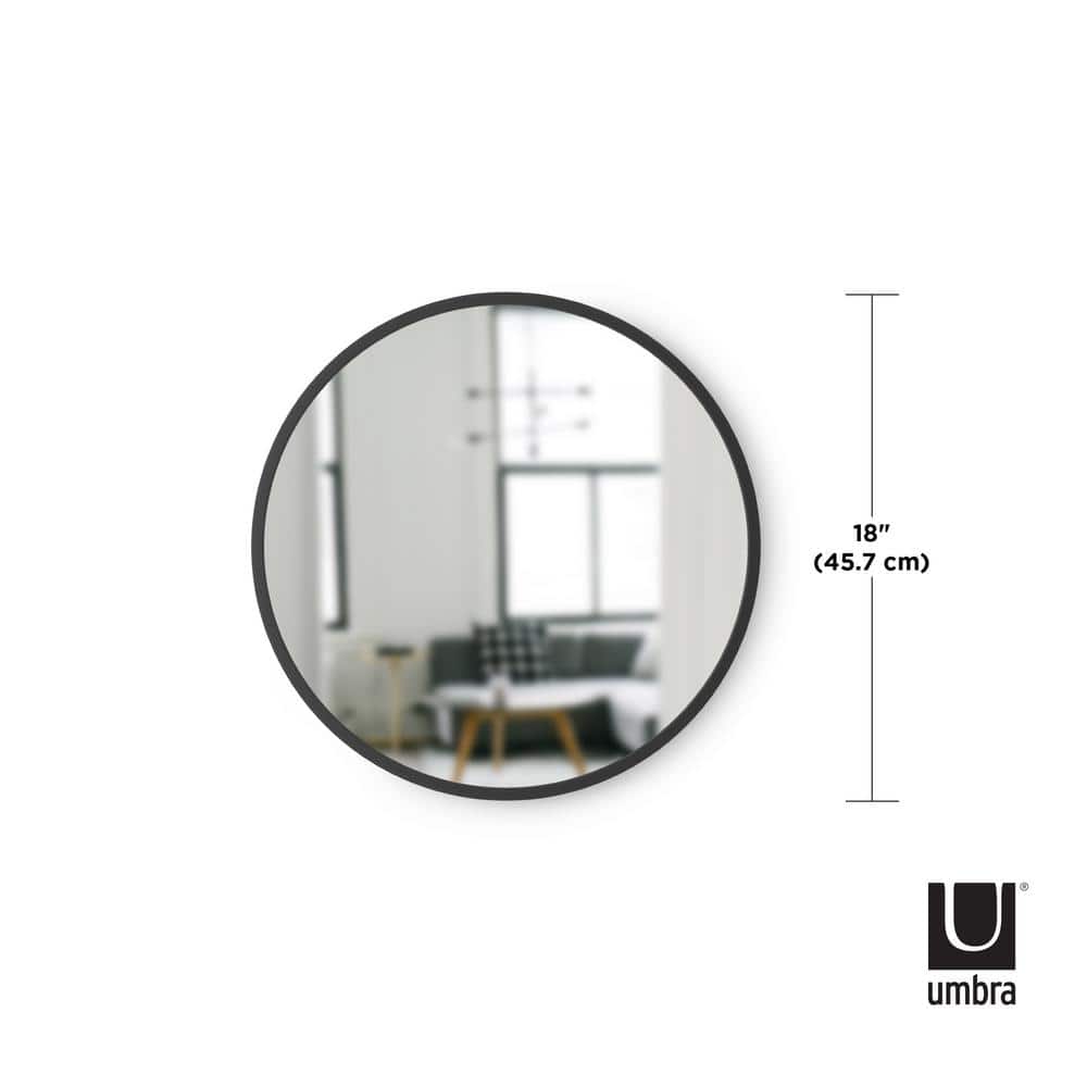 Umbra Hub 20" Industrial Black Rubber Round Wall Mirror