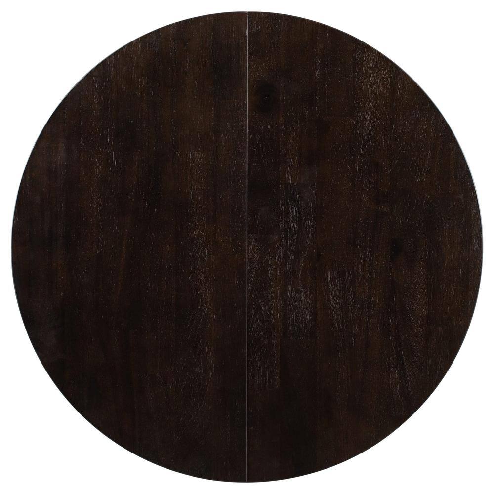 Espresso Wood Round Extendable Farmhouse Dining Table