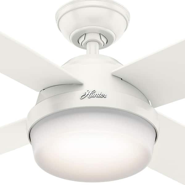 White Hunter Dempsey 52" Indoor/Outdoor Ceiling Fan with LED Light and Remote 