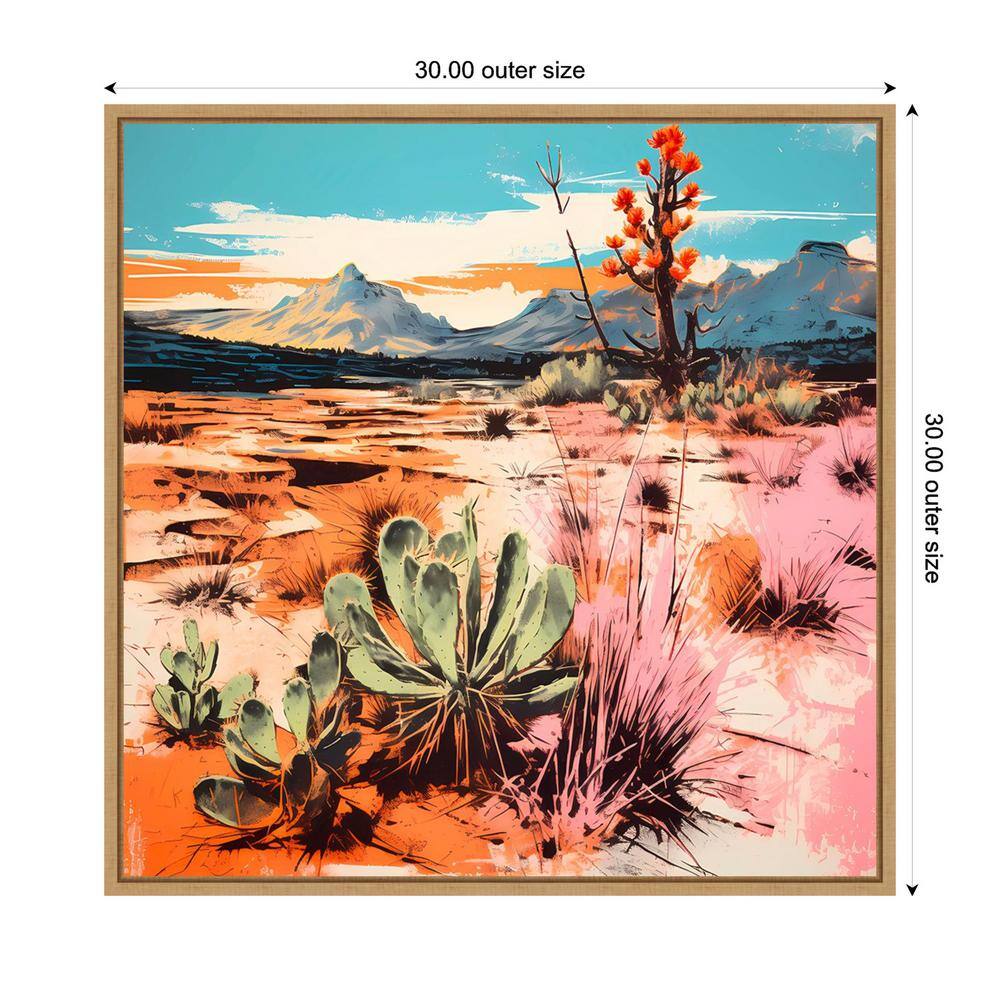 Walker Noble Desert Path II Scenic Canvas Print with Maple Frame