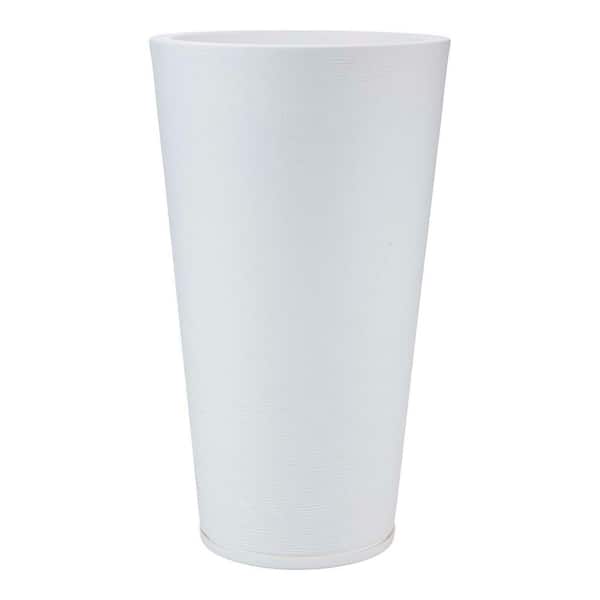 Genebra Large White Plastic Resin Indoor and Outdoor Planter Bowl