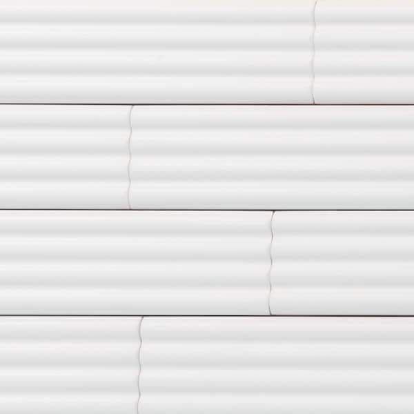 Arte White 1.97 in. x 7.87 in. Matte Ceramic Subway Deco Wall and Floor Tile (4.1 sq. ft./case) (38-pack)