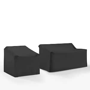 2-Piece Black Outdoor Furniture Cover Set