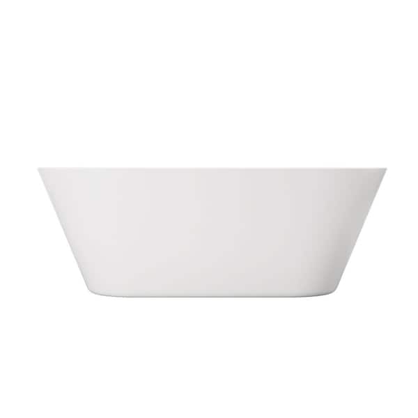 66 in. x 29.5 in. Acrylic Flatbottom Freestanding Soaking Bathtub with Center Drain and Overflow in White