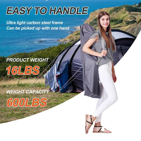 Folding Camping Cot XL with Carry Bag, Double Layer Oxford Portable Travel  Cots for Home, Outdoor Beach