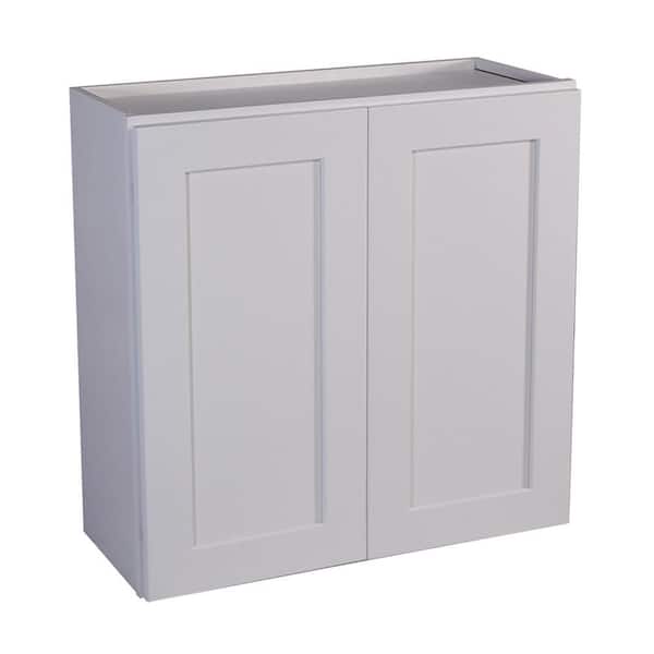 Design House Brookings Solid Wood Ready to Assemble Shaker 24 in. x 36 in. x 12 in. 2 Door Wall Kitchen Cabinet W2436 in White