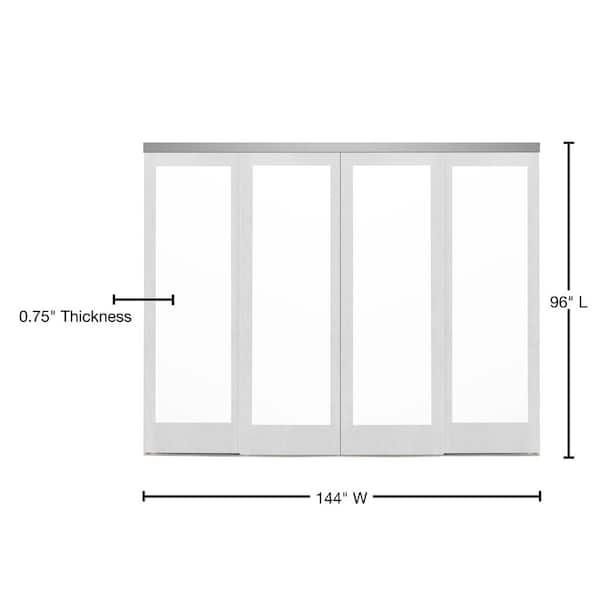 Mir-Mel Mirror Primed Chrome Trim Solid MDF Interior Closet Sliding Door