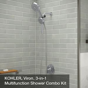 Viron 4-Spray 6 in. Dual Wall Mount Fixed and Handheld Shower Heads 1.75 GPM in Polished Chrome