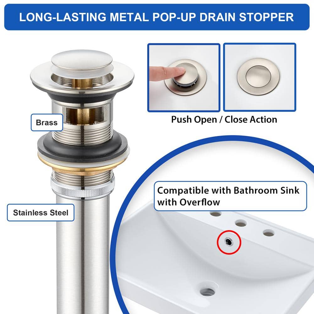Larko Brushed Nickel 8 in. Widespread 2-Handle Bathroom Faucet