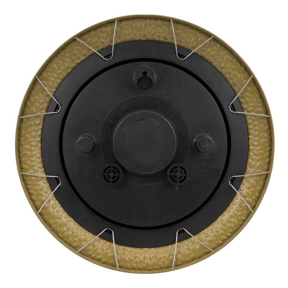 21-Inch Bronze Analog Wall Clock with Thermometer and Hygrometer
