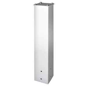 27 in. Galvanized Steel Surface Mount Mailbox Post, Alpine White