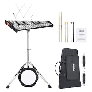 Adults 30 Note Professional Glockenspiel Xylophone Bell Kit with Stand 8in. Practice Pad Adjustable Stand & Carrying Bag