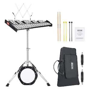 Adults 30 Note Professional Glockenspiel Xylophone Bell Kit with Stand Practice Pad Adjustable Stand & Carrying Bag