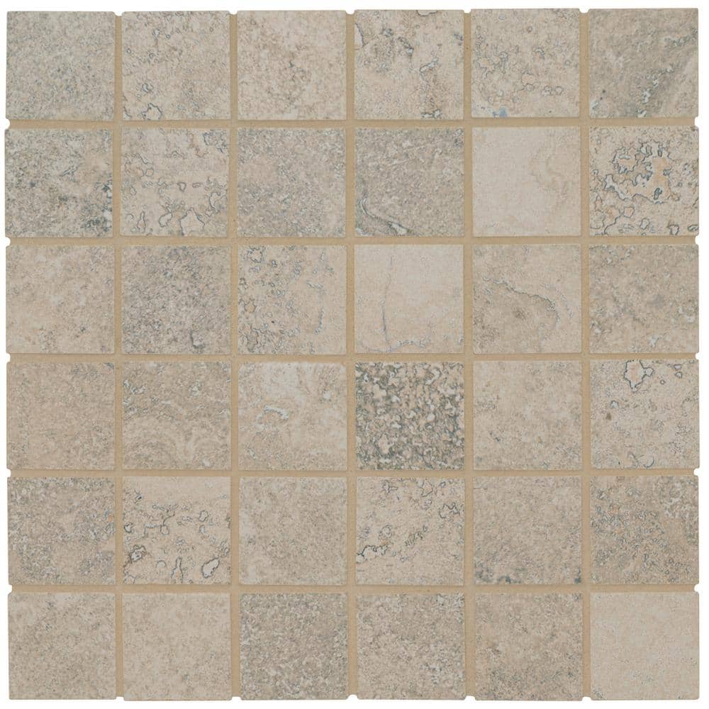 Take Home Tile Sample-Leighton Grey 4 in. x 4 in. Matte Porcelain Mesh-Mounted Mosaic Floor and Wall Tile price history on PriceWatchPro